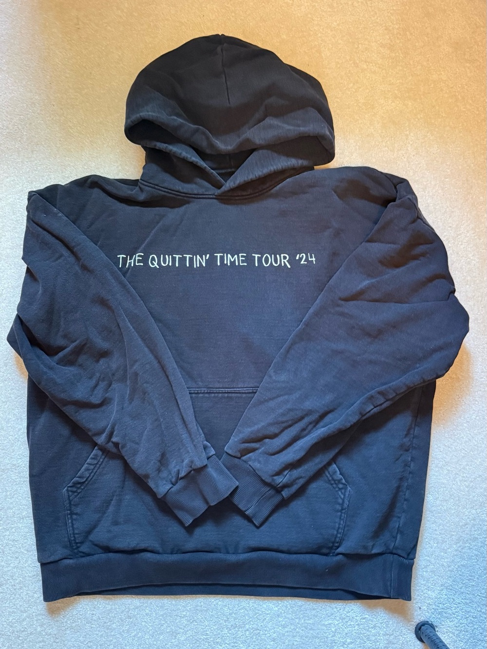 Men's Black Hoodie Sweatshirt - 'The Quittin' Time Tour '24'